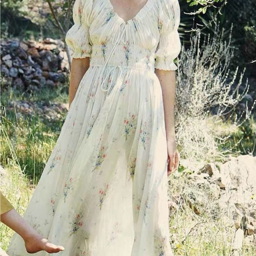 DÔEN Ischia Floral Midi-Dress